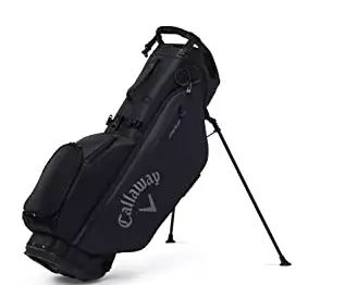 The Callaway Golf Fairway 14 Stand Bag is a solid golf bag with a large full length divider and over five different pockets to keep your belongings safe and intact