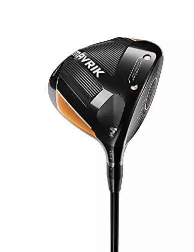 The Callaway Golf MAVRIK Driver combines adjustable loft hosel, exceptional distance, forgiveness, consistency, and feel, featuring a thin face for high ball speeds, FS2S Titanium construction for optimal performance, T2C Triaxial Carbon Crown for accuracy, and an internal titanium rib system for sound and feel enhancement; it includes a headcover, wrench sold separately.