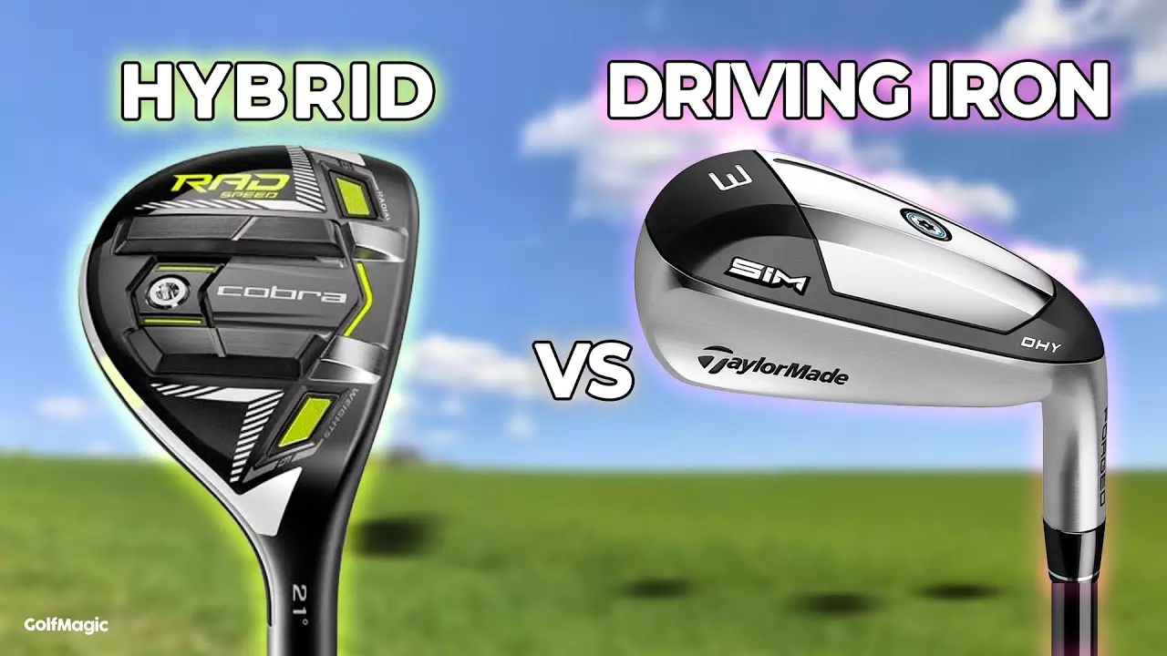 Driving iron compared to a hybrid golf club