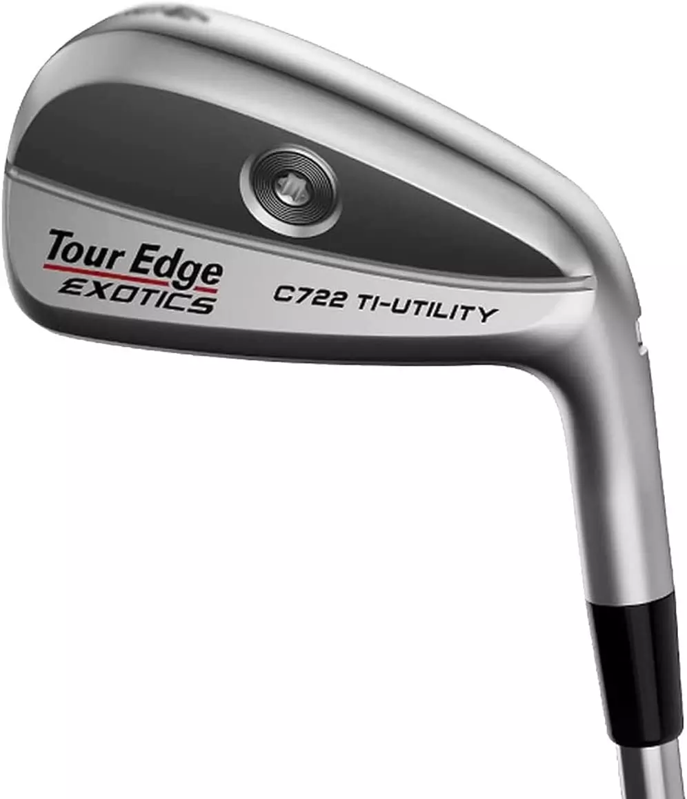 an iron look with a cavity back that splits the middle of the club horizontally to provide added forgiveness and weight at the bottom of the club