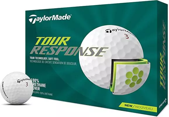 TaylorMade Tour Response in a Green Box Showing Cutout of Ball