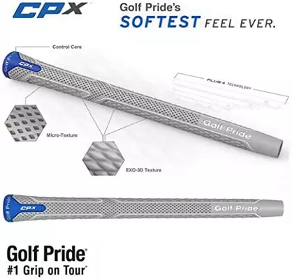 Golf Pride CPx golf grip provides a very unique look and feel, helping to align your hands on the club while also providing an incredibly soft and durable feel