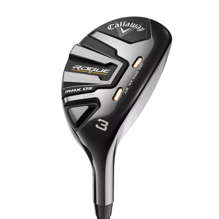 The Callaway Rogue ST Max OS Lite Golf Hybrid is a great golf club for all types of golfers coming in a black and gray design and a relatively large club face
