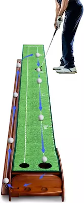 Loowoko indoor putting green with two holes to practice your golf game