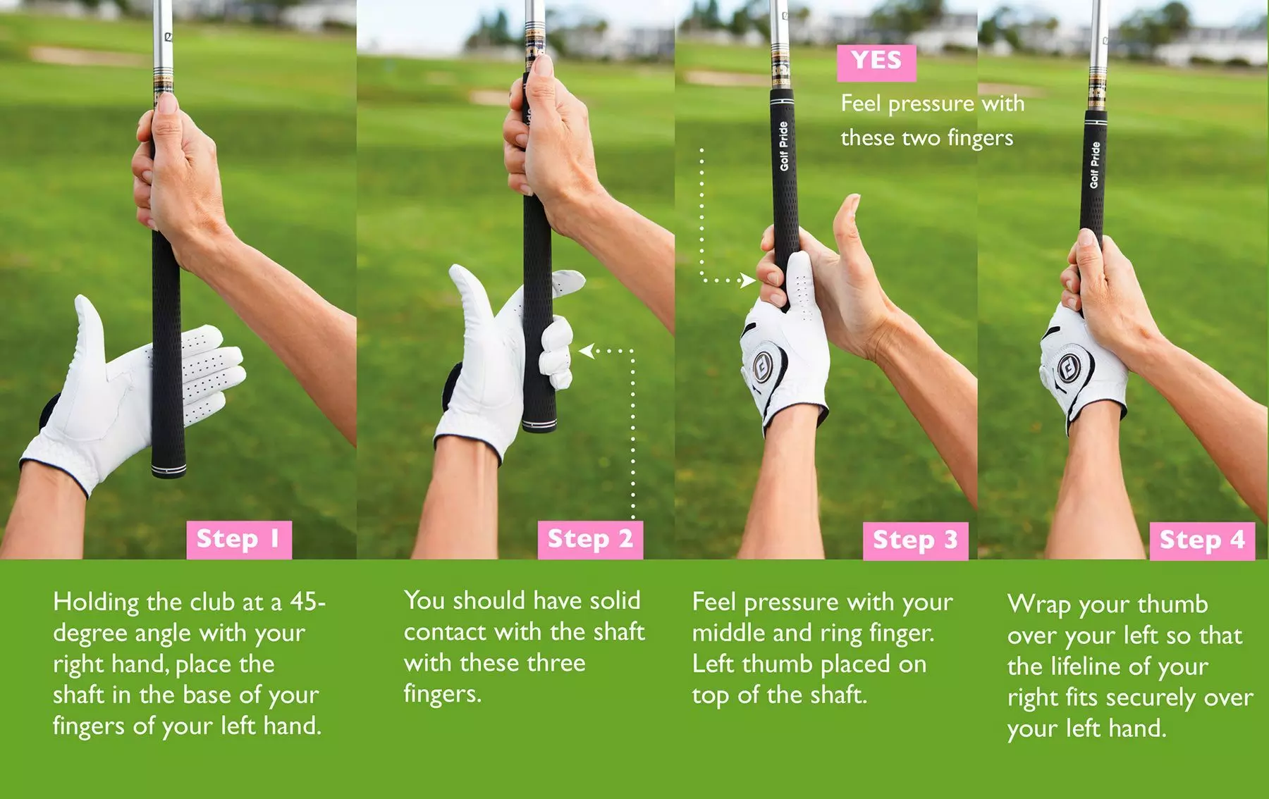 Golf club grip step by step