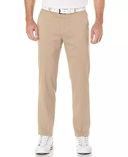 The PGA TOUR Men's Flat Front Active Waistband Golf Pant is a straight and narrow golf pant that comes in a variety of colors