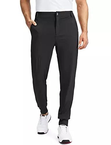 High-sitting golf pants with tapered material towards the bottom of the pant to provide maximum comfort while also giving a tremendous amount of breathability to keep cool in hot weather.