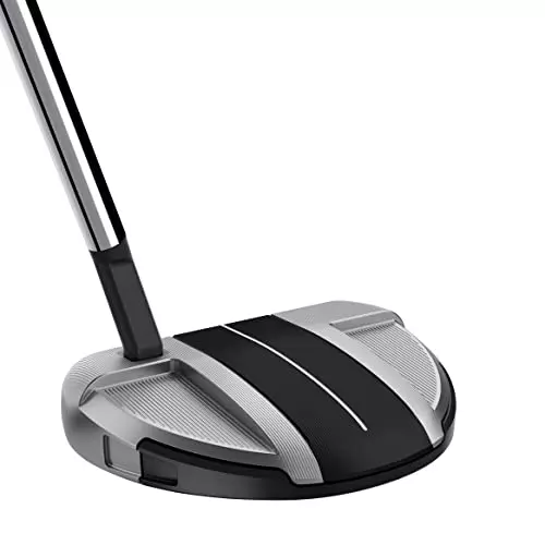 The TaylorMade Golf Spider GT Rollback Silver/Black Single Bend Putter provides a sleek design and advanced roll performance for discerning golfers.